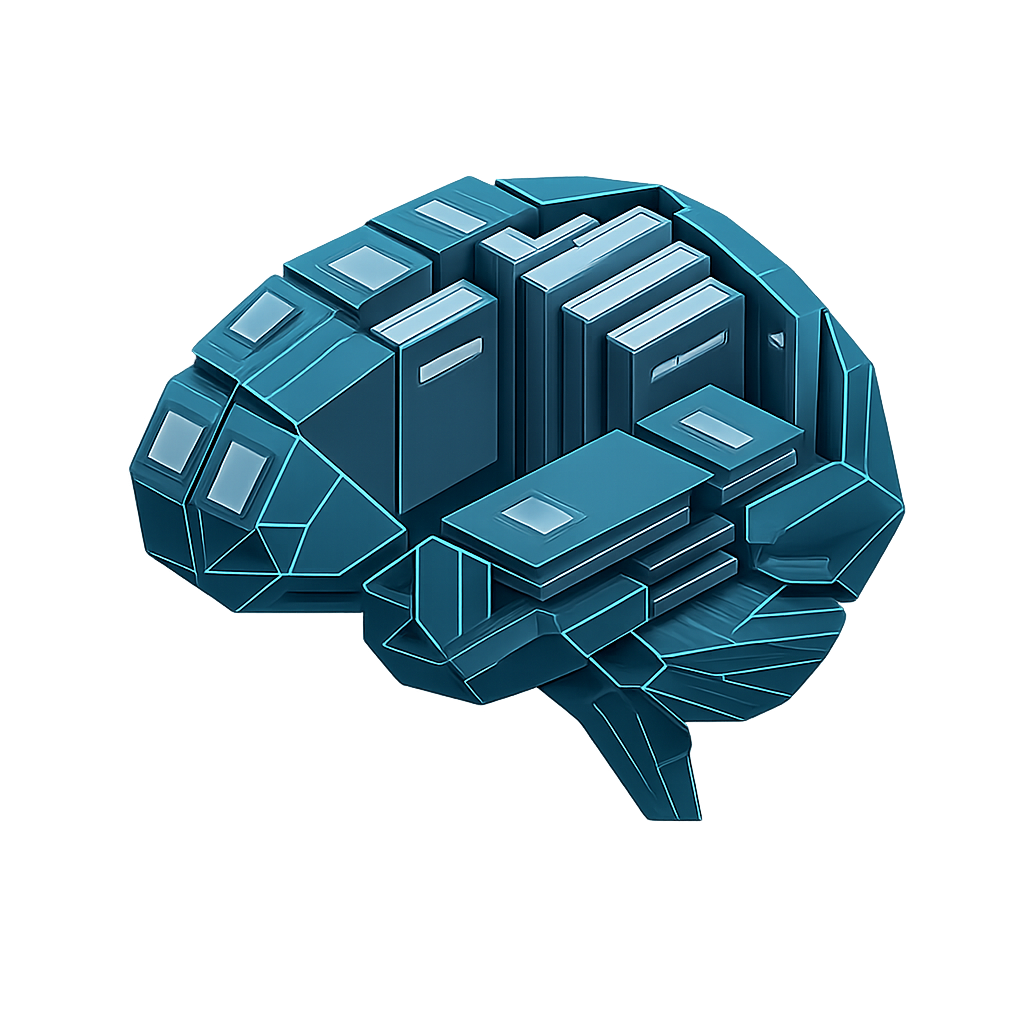 brainBook icon; books arranged as a brain