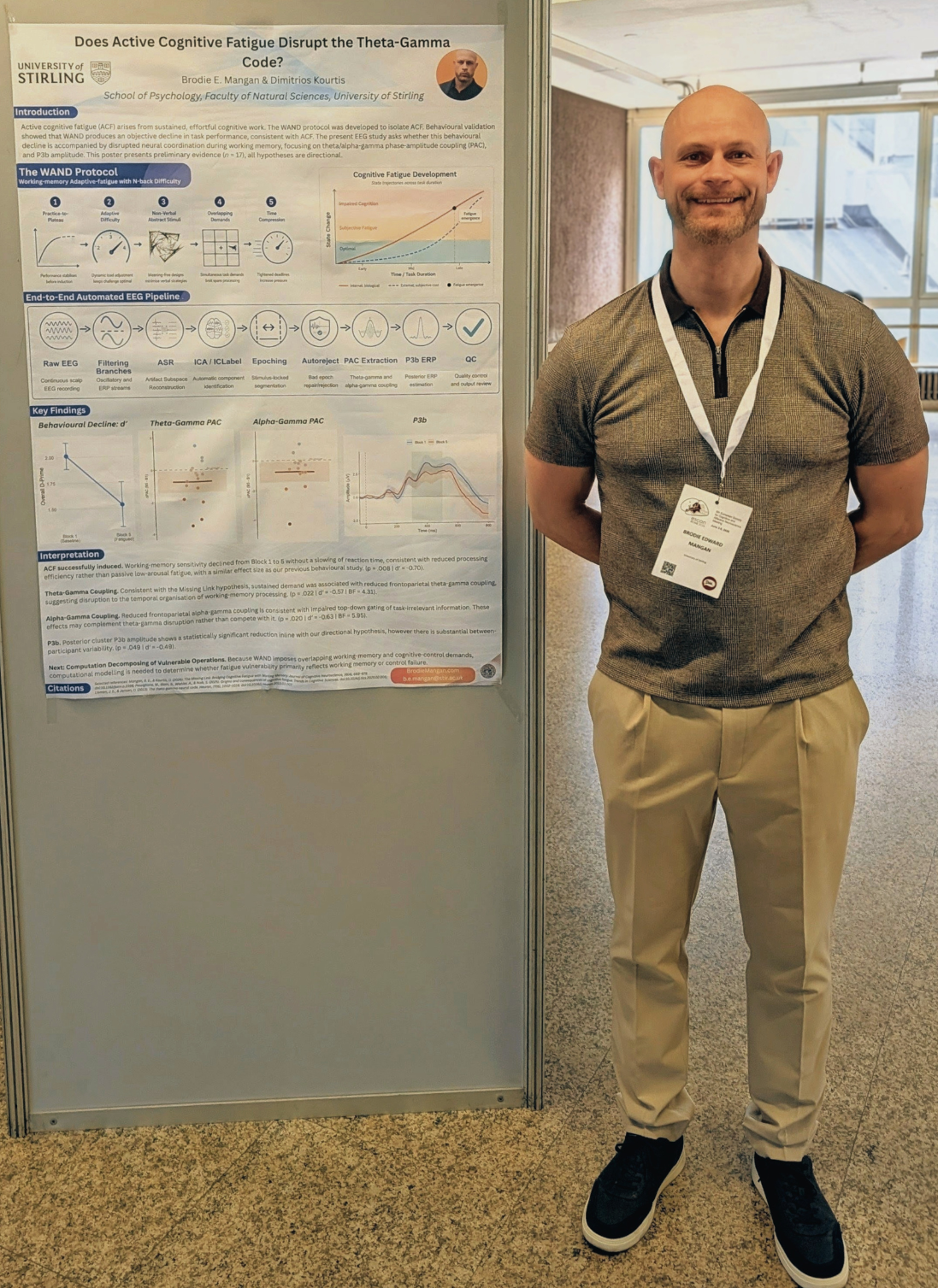 Brodie Mangan presenting his poster at ESCAN 2026.