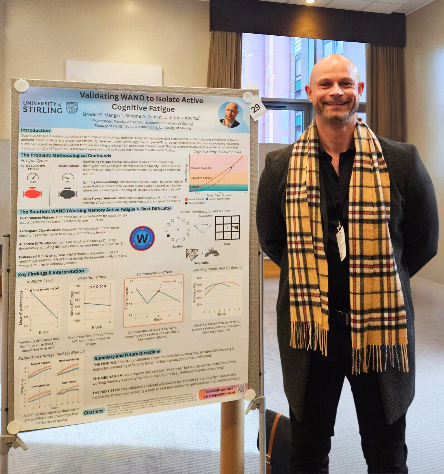 Brodie Mangan with his award-winning poster at BACN 2025.